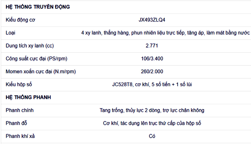 thông số kỹ thuật xe tải 3.5 tấn iz68s